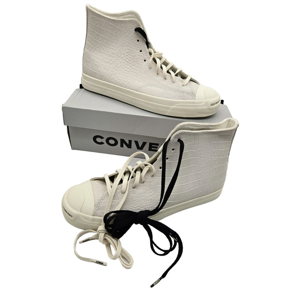 RARE NEW Converse Jack Purcell High x Pop Trading Company Egret 170543C MENS 10 - Picture 3 of 10